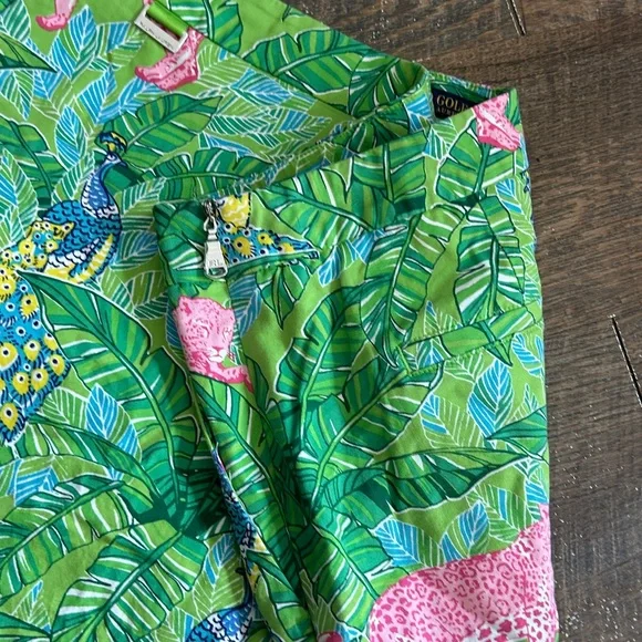 Polo Golf Ralph Lauren Lilly Jungle Print Pink Leopard Peacock Skort Size 6 NWOT - Picture 4 of 9